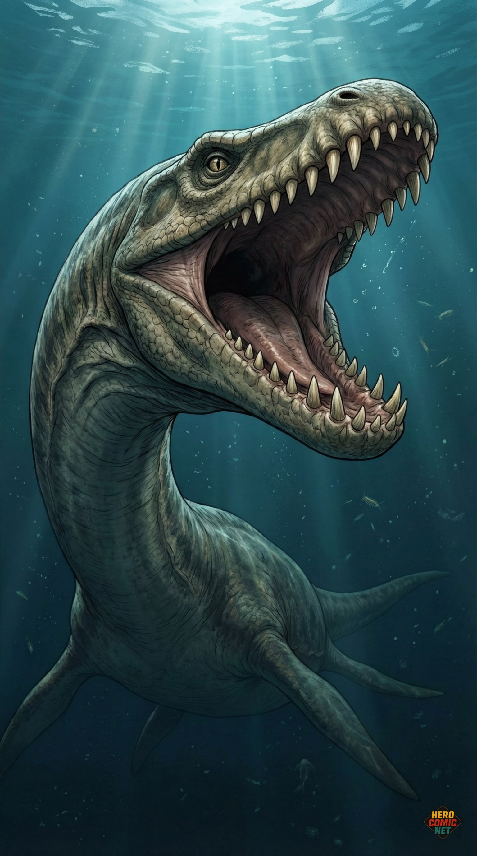 Elasmosaurio - Retrato dramático